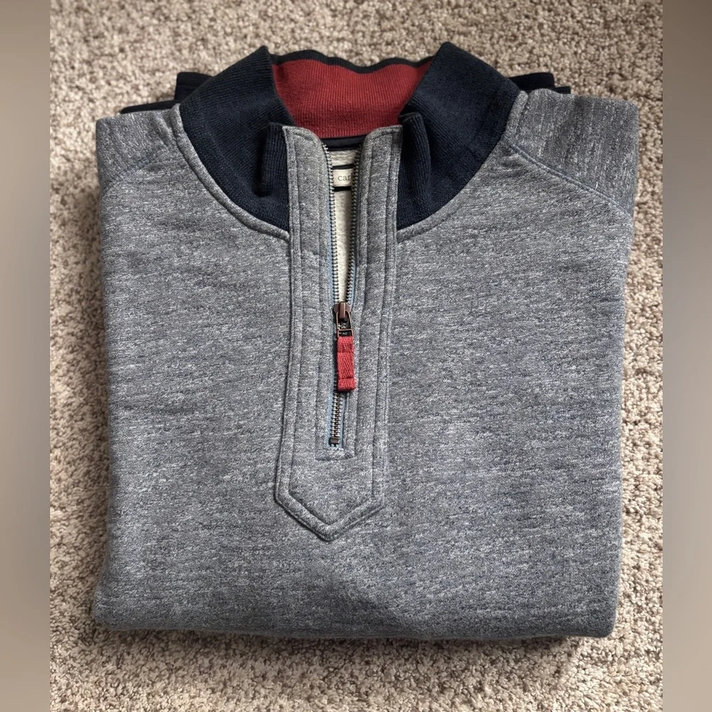 Carbon2Cobalt 1/4 Zip Pullover Mens Marled Casual Sweatshirt Sweater Blue-Gray M - Picture 1 of 8